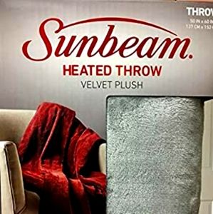 Sunbeam Velvet Plush Heated Throw